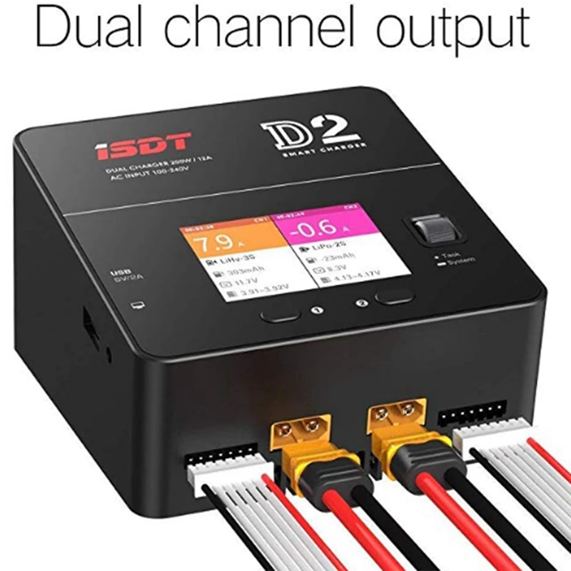 Isdt D2 Lipo зарядное устройство Duo Dis двойной 200 Вт 12A2 Ac двухканальный выход 1-6S Li-Ion Life