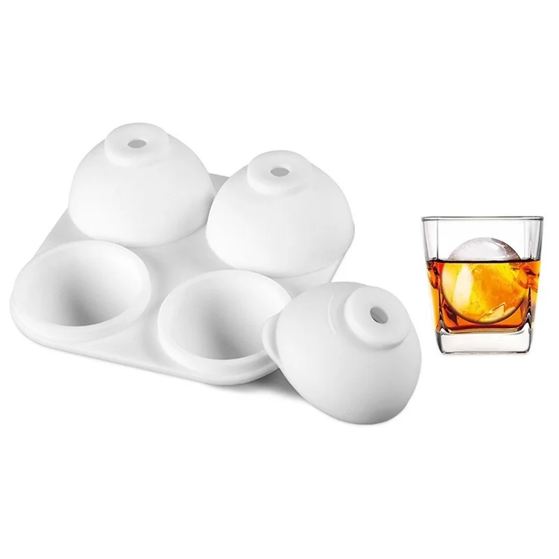 

4-hole Ice Box Whiskey Maker Round Ice Hockey Mold Ice Tray Mold Ice Maker Silicone Ice Ball Maker Mold Kitchen Tool Accessories