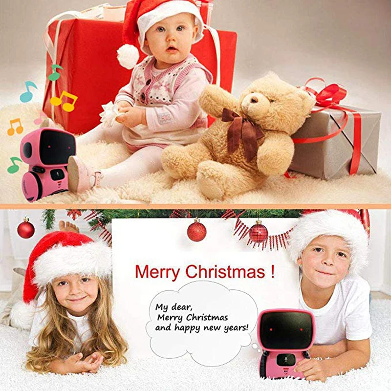 

2020 New Toy Pink Robot Intelligent Robot Toy Dance Sing Repeating Recorder Touch Control Voice Control Gift Toy for Kids Age3+