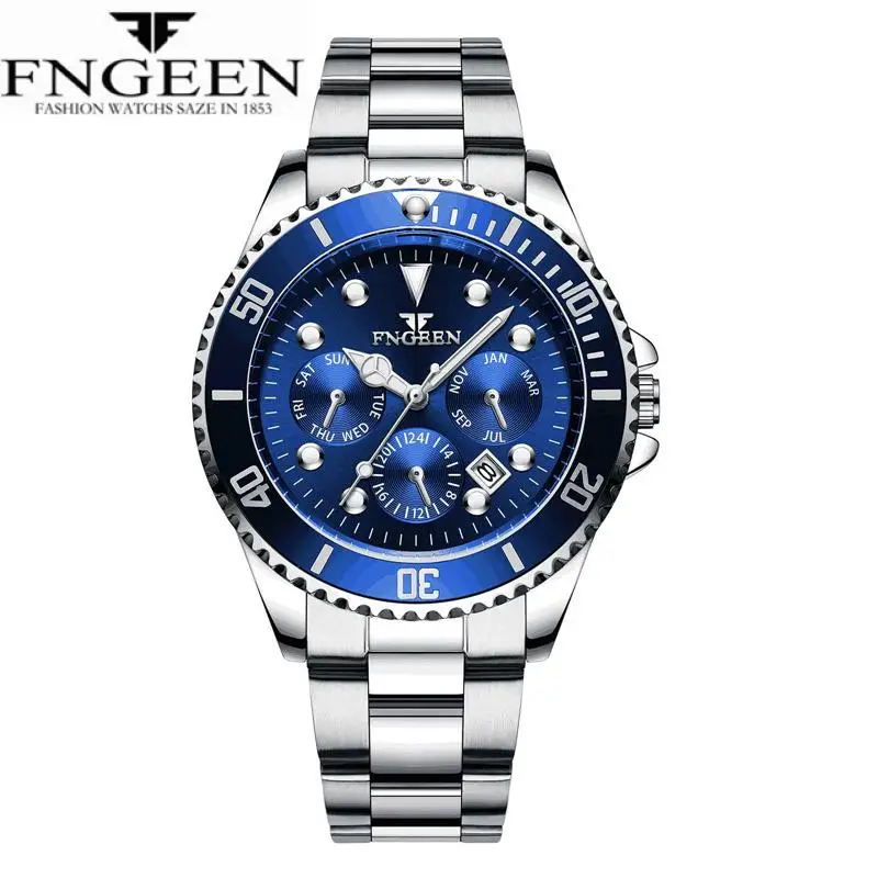 

Reloj montre Men Watch Luxury Top Brand FNGEEN male clock quartz watch Men waterproof boy student mens watches relogio masculino