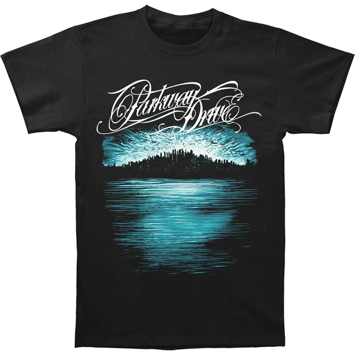 Parkway Drive мужская темно синяя узкая футболка Skyline черная| |