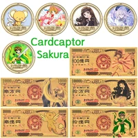 5pcs japanese anime ccs gold plated coins collectibles with box challenge coin original anime coins gift set dropshipping