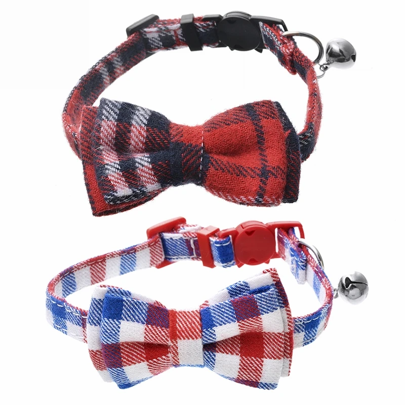 Инструменты для домашних животных милый клетчатый ошейник кошек модный