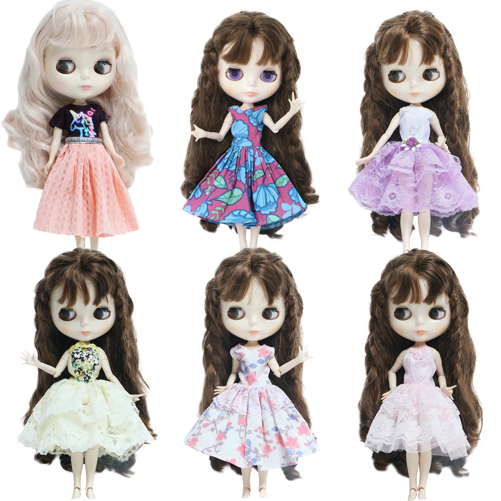 Одежда для шарнирной куклы Blythe Цветочная юбка кружевная мини-юбка размер до 30 см