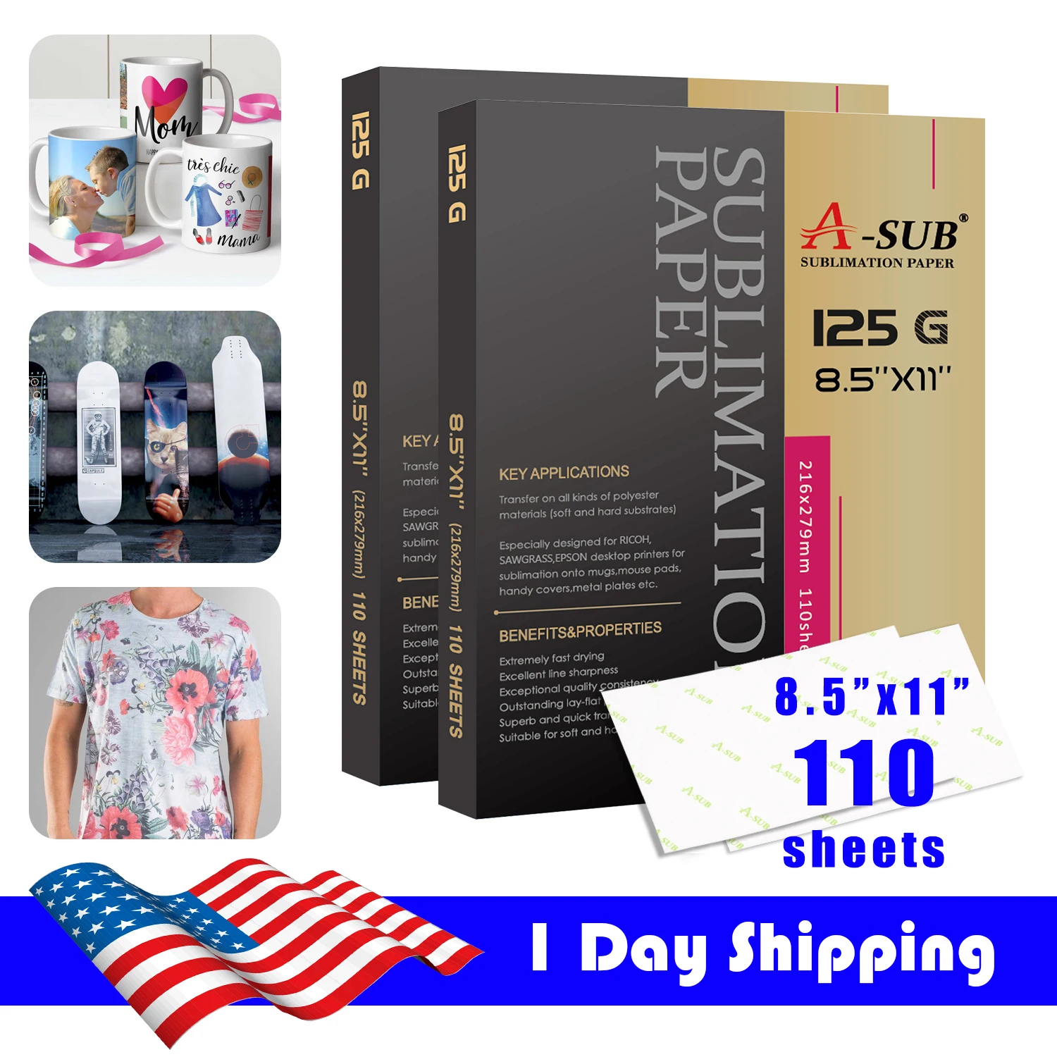 125 г 110 листов сублимационной бумаги для хлопковой футболки подушки ткани чехол