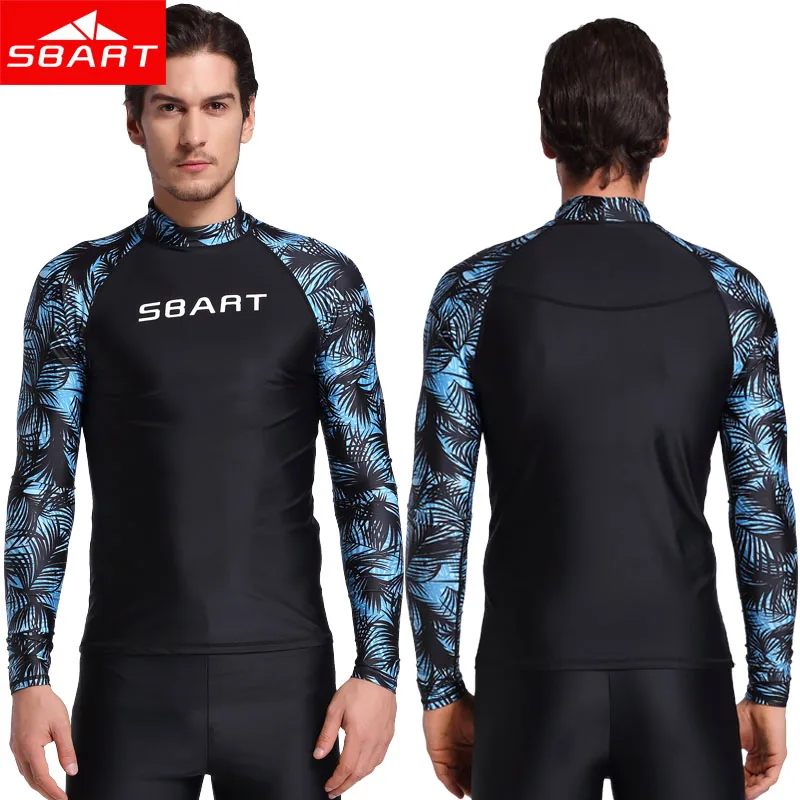 Мужская рубашка для плавания SBART лайкра с защитой от ультрафиолета топ дайвинга
