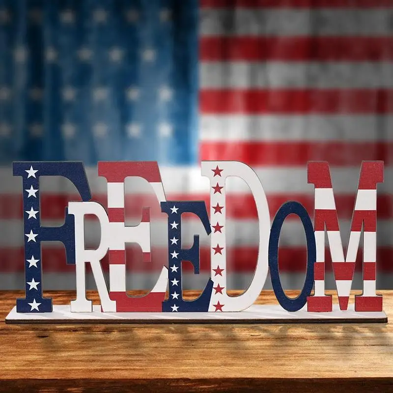 

Craft Supplies Wood Decoration Wooden Plaques Independence Day Day Independence Wood Cutouts For American Party Decorations J0C8