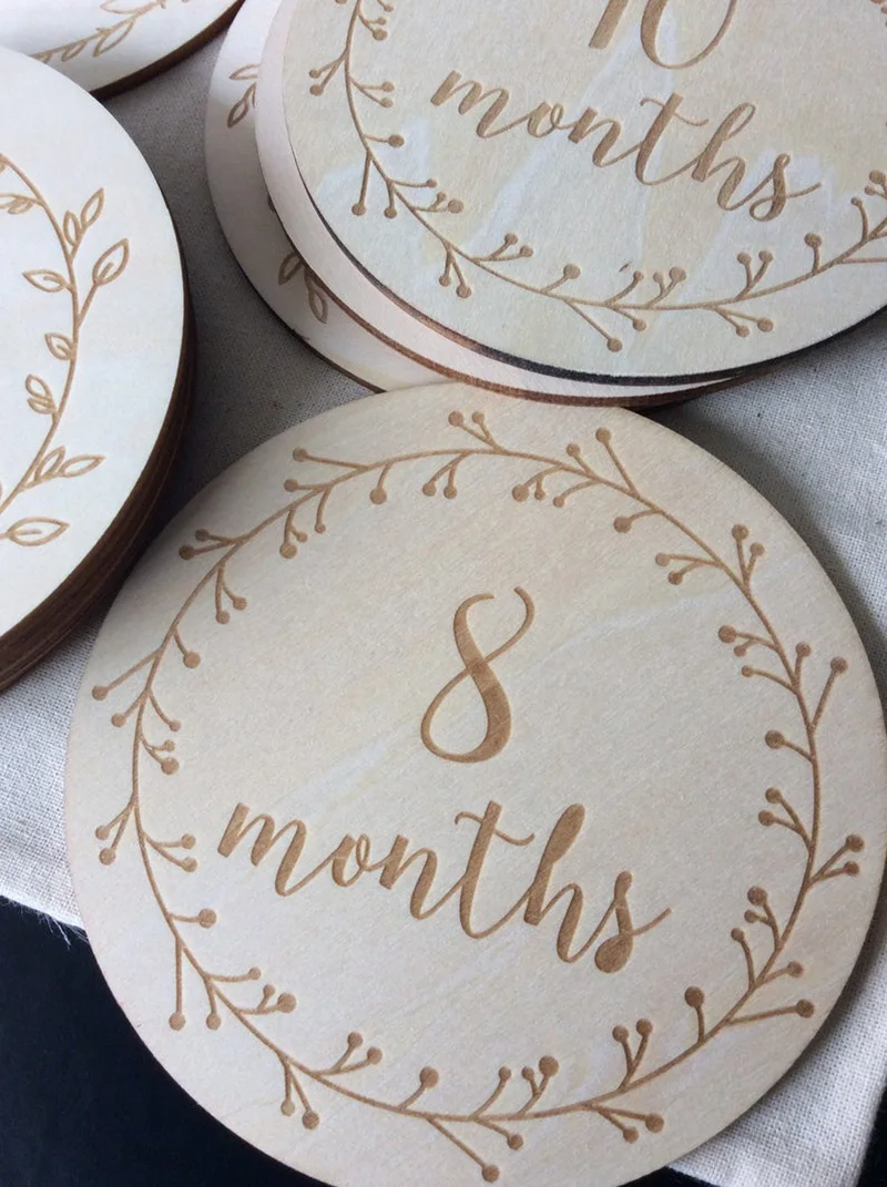 13 шт./компл. Детские ежемесячные карты для новорожденных круглой формы