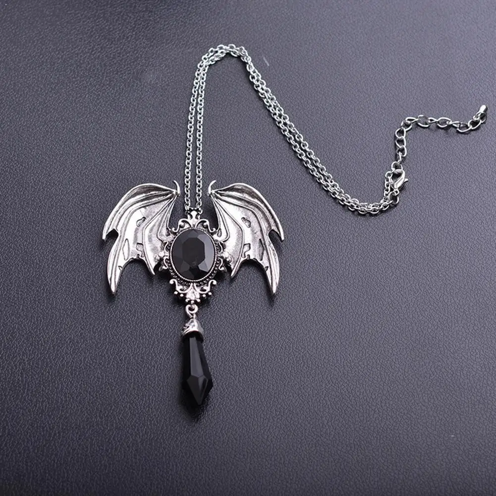 Ожерелье с подвеской в виде крыльев летучей мыши на Хэллоуин женское винтажное