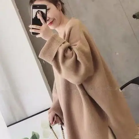 Sweater-K Одежда для беременных осенний костюм осенний и зимний вязаный свитер свободные штаны для беременных Модный комплект из двух предметов для мамы - Цвет: Sweater-K