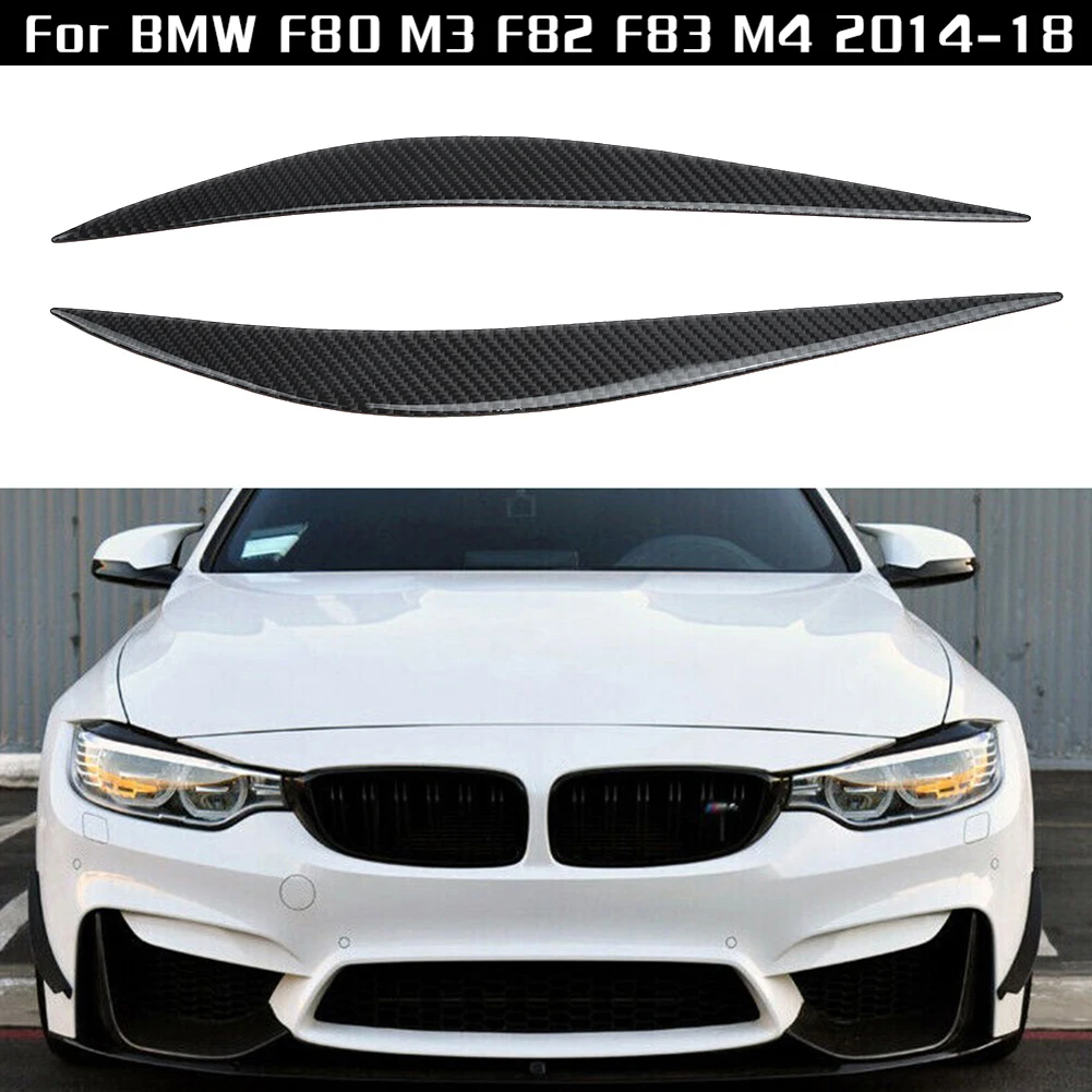 

2pcs/set Headlight Eye Lid Cover Eyebrow Front Right Glossy UV Coating