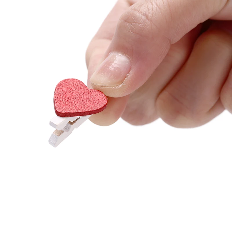 Новинка 20 шт. милые сердечки деревянные скрепки фото бумага прищепка ремесло