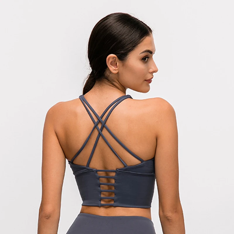 Женские укороченные топы на тонких бретельках для йоги и спортзала