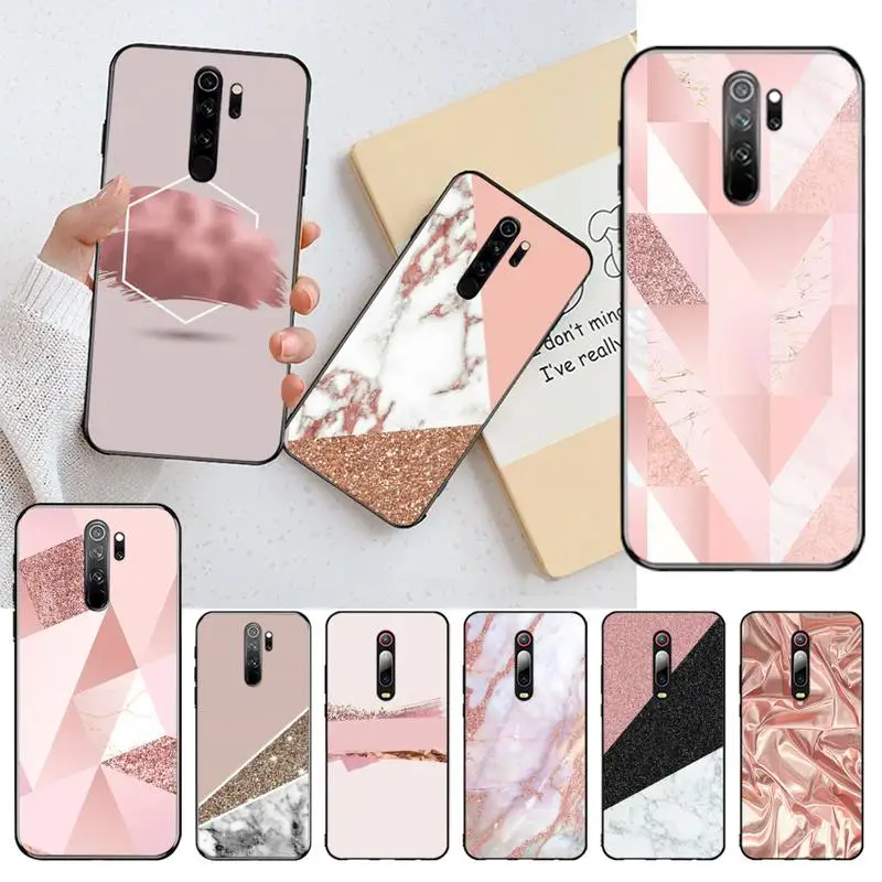 Чехол для мобильного телефона PENGHUWAN Gold Rose Glitter Love Новое поступление черный Redmi Note 8