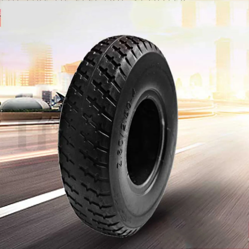 

2.80/2.50-4 Solid Tire 280/250-4 Tubeless Tyre for Trolley, Tricycle, Electric Scooter Parts 1 Pcs
