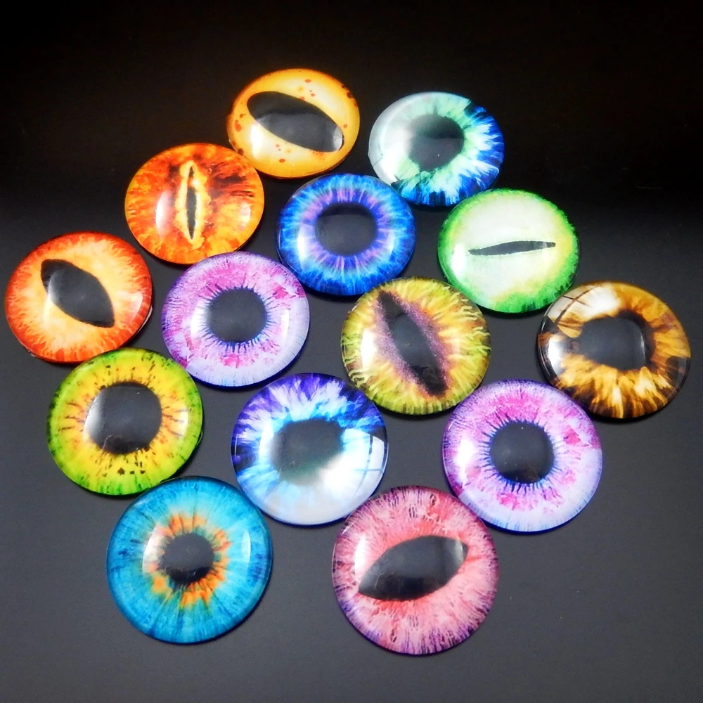 Круглые Стеклянные Кабошоны 10-50 шт. разные Аксессуары Для кошачьи глаза |