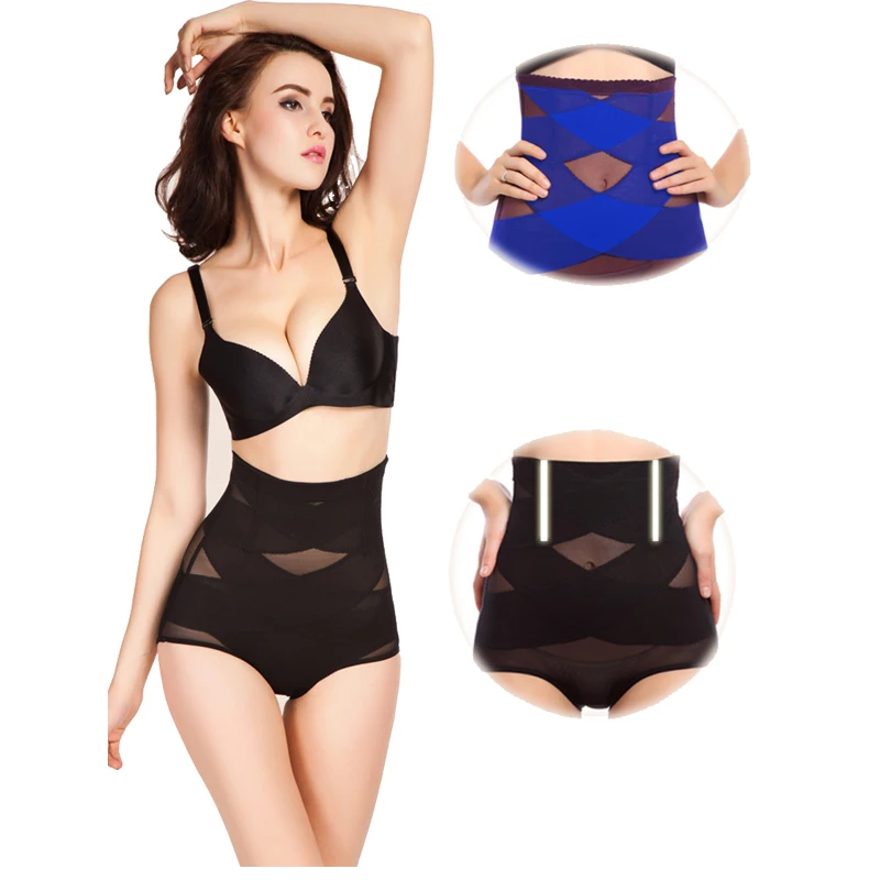 

High Waist Postpartum Women's Tummy Boby Shaperwear Pulling panties Corset underpants Summer Breathable Mesh Hip Raising Briefs