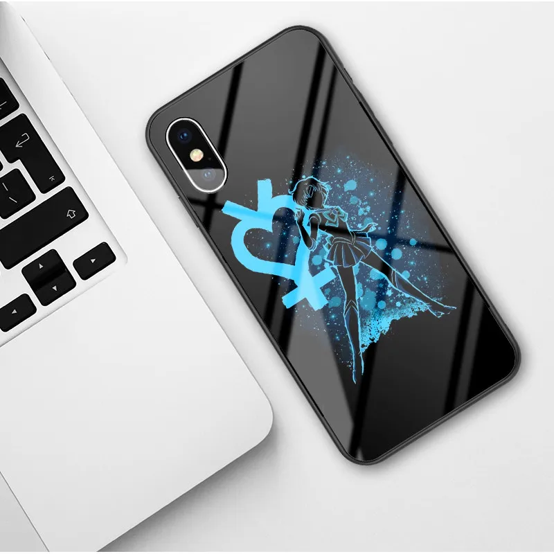 Чехол для телефона Sailor Moon японского аниме Kawaii для iPhone XR 6 6S 7 8 Puls X XS MAX, чехлы из закаленного стекла, чехол для iPhone 11 Pro Max