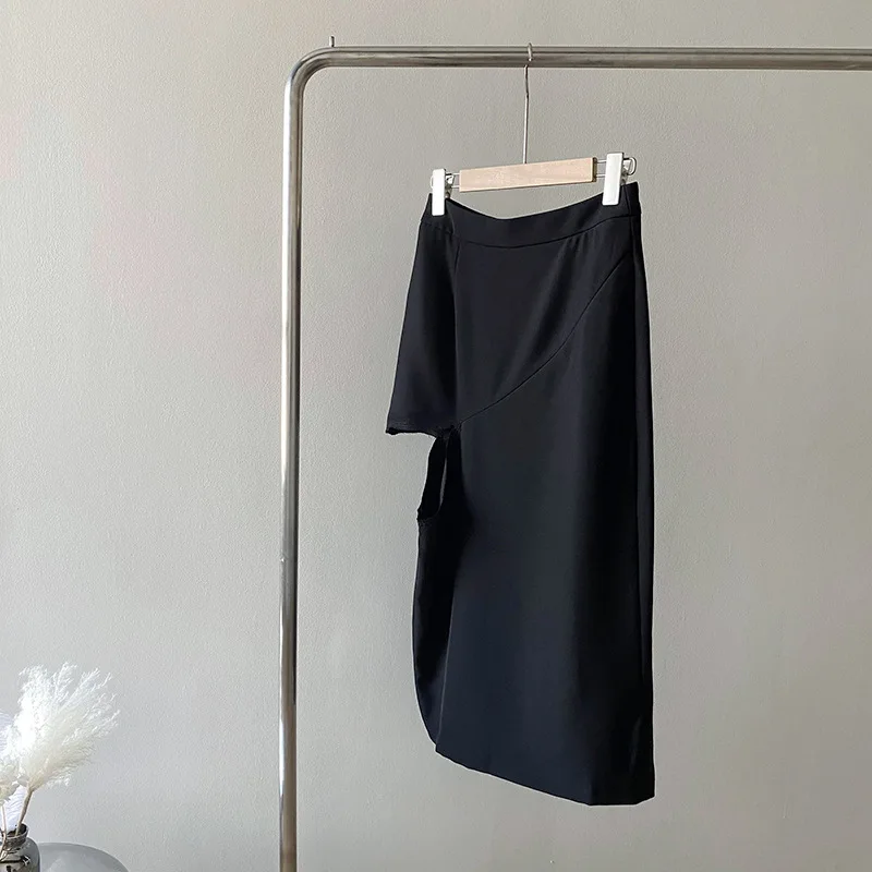 

Hole Split Buttock Skirt Women's 2021 Summer Korean Style Loose And Fashionable Slim Skirt