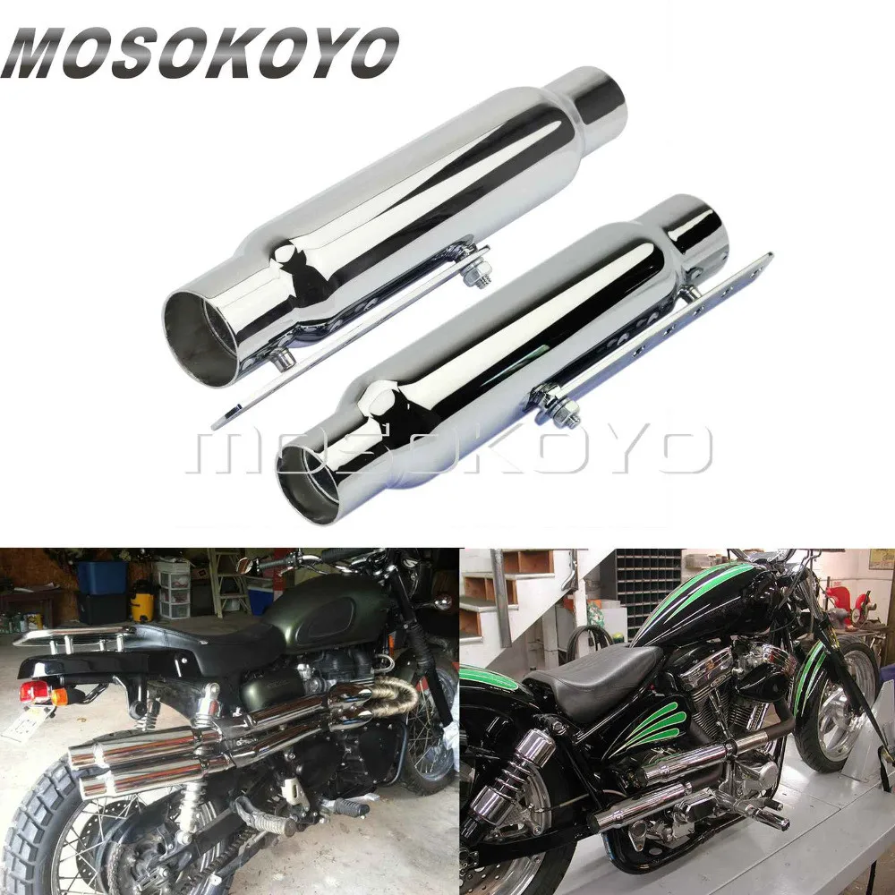 2 шт. скоро мотоцикл Хром глушитель старину 12 &quotтрубы глушителя для Harley Chopper