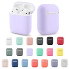 Твердые Цвет силиконовый чехол для Apple AirPods 1 2 чехол КРЫШКА ДЛЯ Airpod 1 2 Беспроводной защитный чехол для наушников чехол Защитный чехол для наушников чехол s