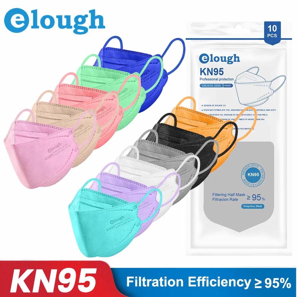 Elough маска FFP2 многоцветная Mascarilla FPP2 Homologada KN95 Mascarillas FFP 2 маски для лица FP2 4 слойная