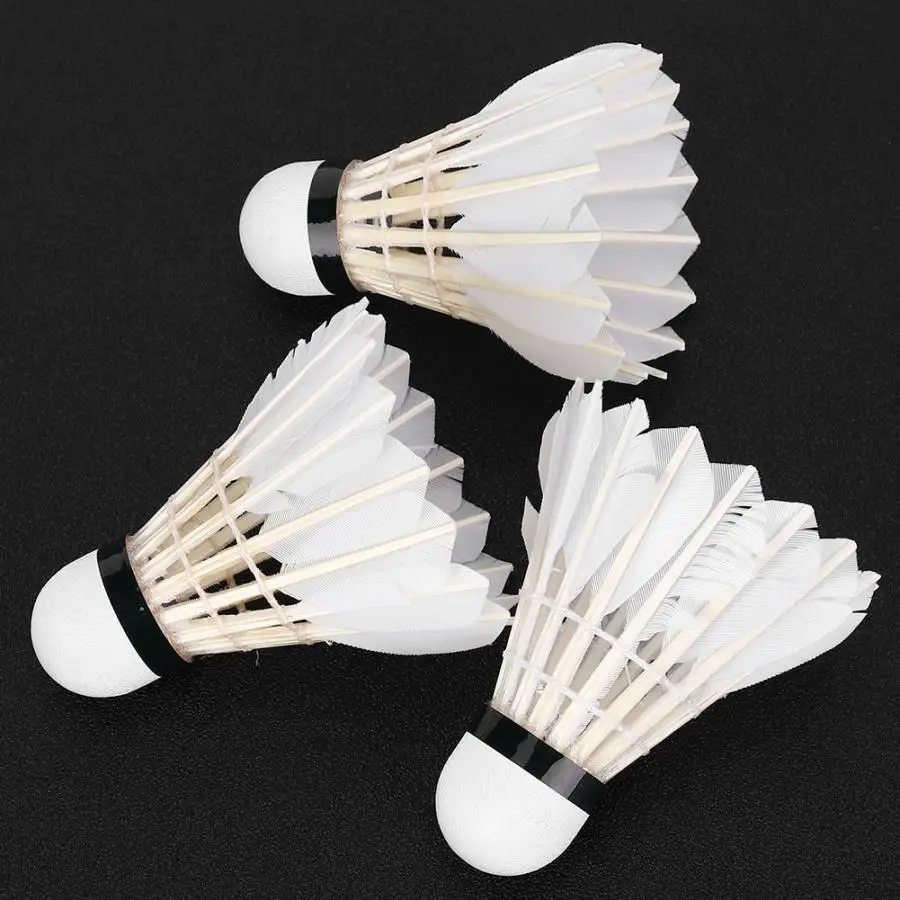 

Professional A1 12PCS All Natural Cork Wood Goose Feather Fly Stability Training Badminton Competition Shuttlecock