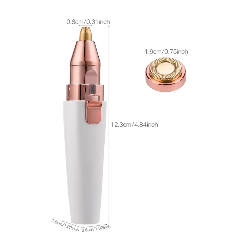 

2 In 1 Electric eyebrow trimmer USB Rechargeable hair remover women shaver LED light lady Epilator Razor face Makeup Tool