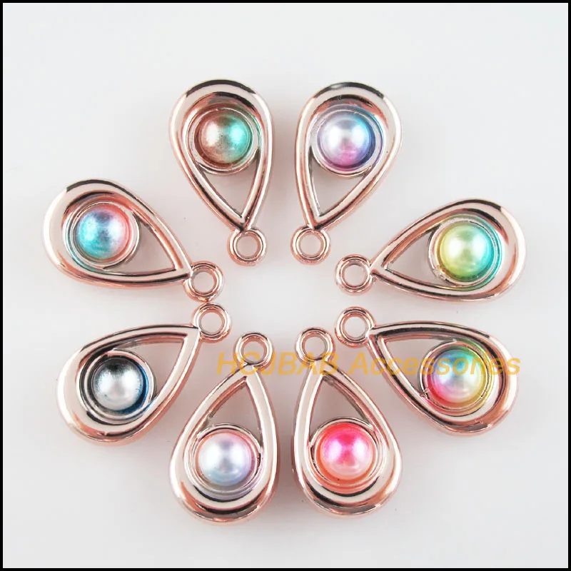 16 новых Подвесок в форме слезы цветные акриловые Позолоченные Подвески KC 16x29 мм |