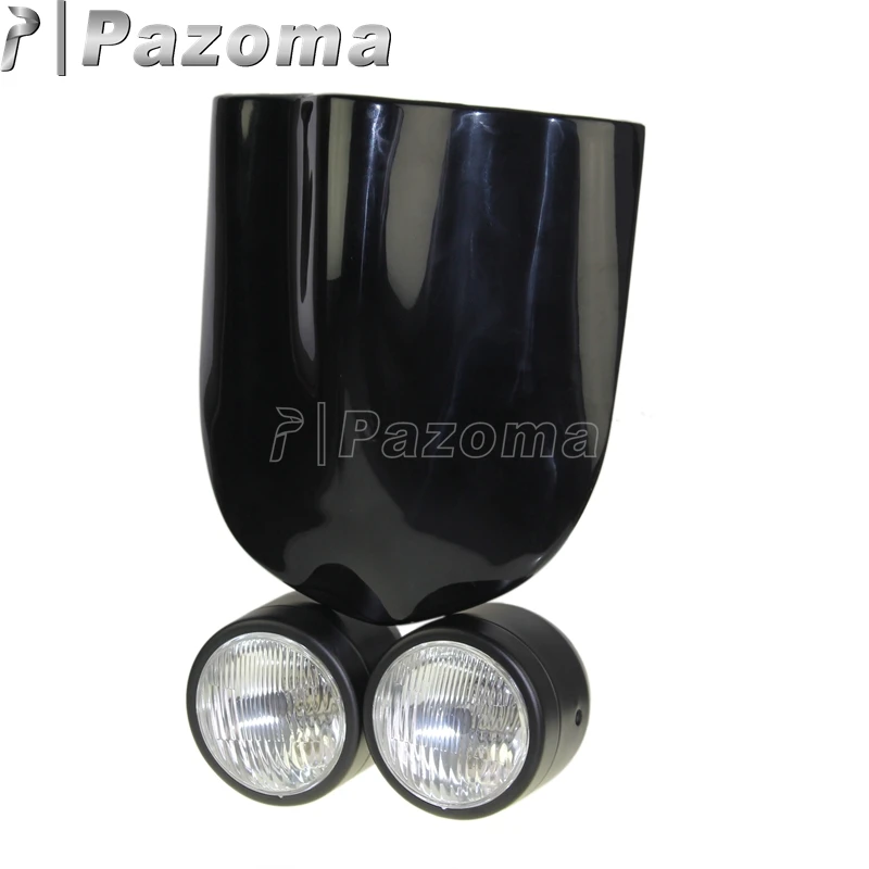 Black Black 3,5 дюймов, фара с двойным доминатором H4 35 Вт, налобный фонарь с черным лобовым стеклом Buell, Стильный экран для Streetfighter MX XB12X XB12S XB12R XB-9 - Цвет: Black Black