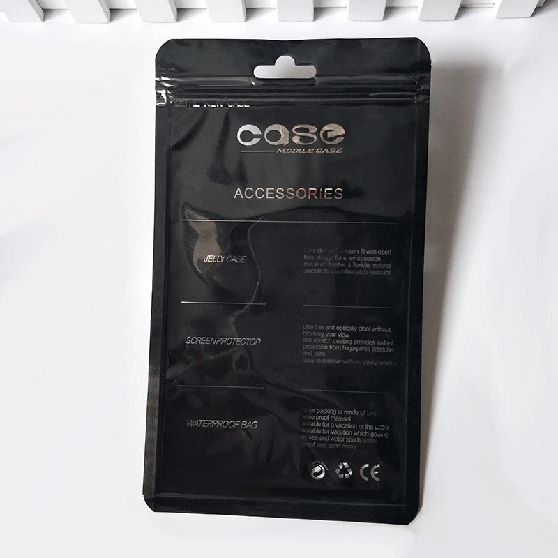 100 шт. сотовый Чехол для телефона Ziplock Сумки Черный Белый PP пластиковые сотовые