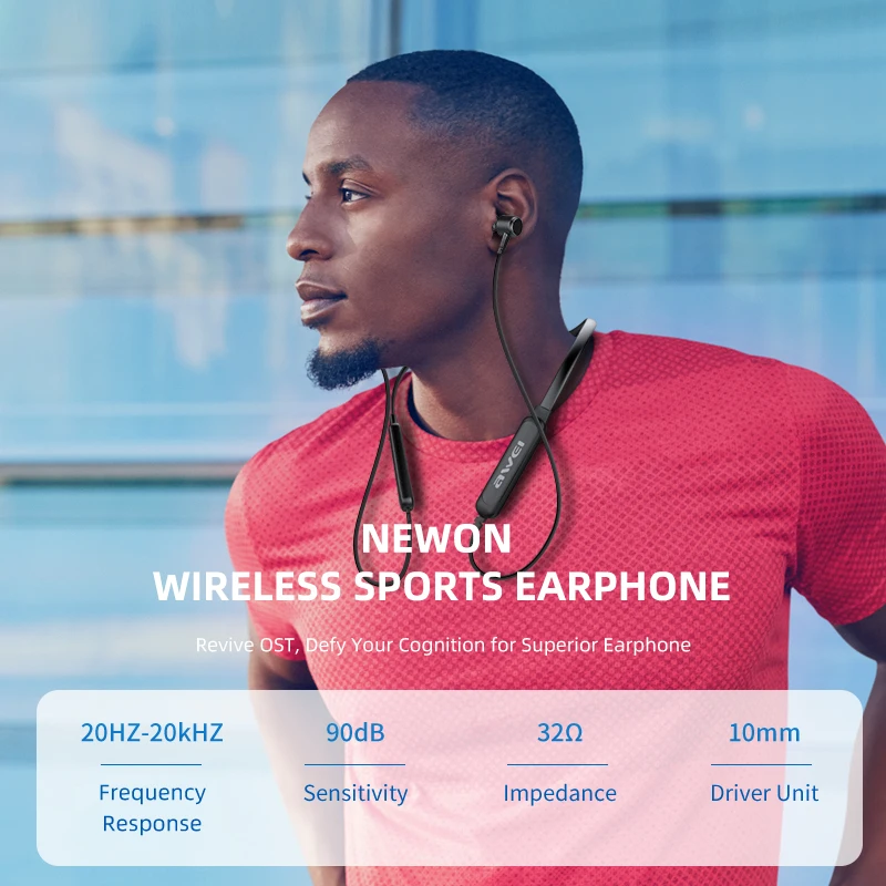 Беспроводные Bluetooth-наушники Awei G30BL магнитная спортивная Гарнитура для бега