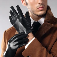 genuien leather gloves male spring autumn fashion thin driving sheepskin gloves man classic black leather gloves tu3863 60