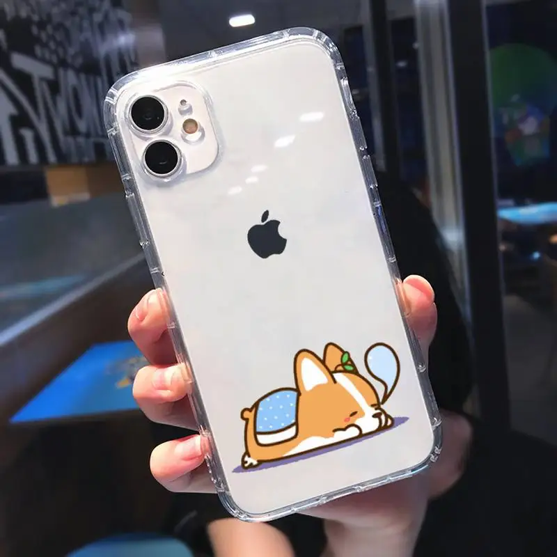 

corgi dog Cute cartoon animal Phone Case Transparent soft For iphone 5 5s 5c se 6 6s 7 8 11 12 plus mini x xs xr pro max