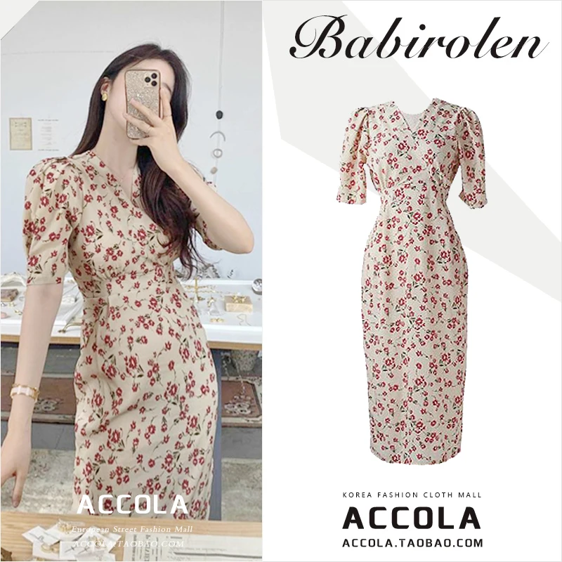 Новинка лета 2020 элегантное Цветочное платье в стиле ретро с V-образным вырезом