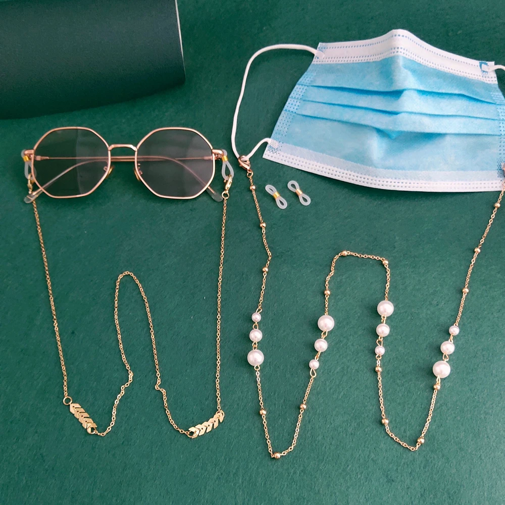 

Sunglasses Masking Chains For Women Acrylic Pearl Crystal Eyeglasses Chains Lanyard Glass 2021 New Fashion Jewelry Wholesale