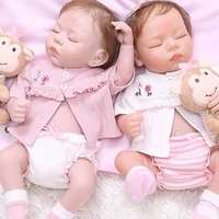 Kids Toy Full body silicone bebe reborn doll 49cm twins girl reborn baby dolls alive bath toy popular reborn toddler doll