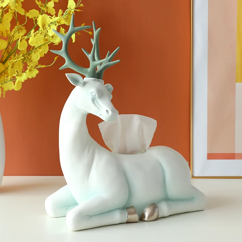 Статуэтка оленя ремесло декоративная ткань коробки контейнер стол отель