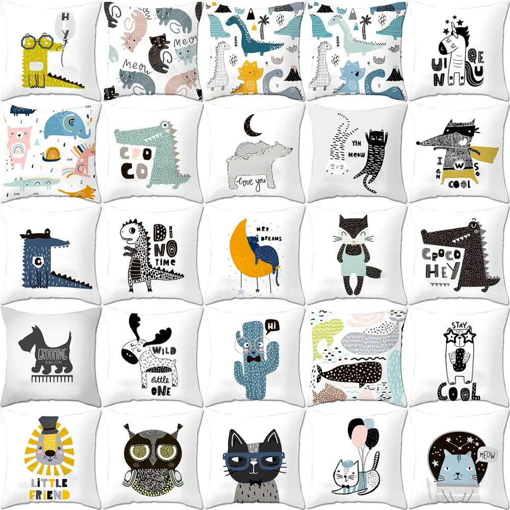 Boniu мультфильм милый динозавр чехол для подушки наволочка животное пледы