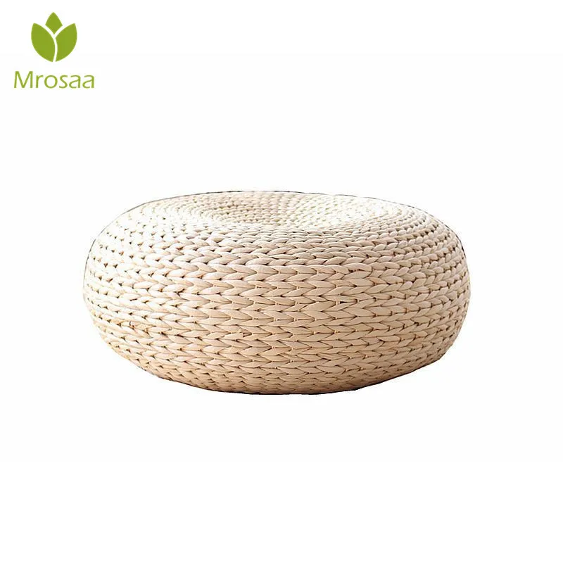 Подушка Для Медитации для пола домашний декор натуральная солома круглая