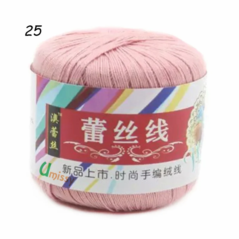 1pc 25 1 шт. хлопок чесаная пряжа для ручного вязания тонкая мягкая цветная Органическая пряжа - Цвет: 1pc 25