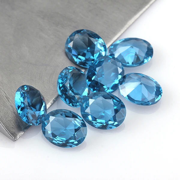 5 шт. номер 120 овальные синтетические синие корундовые бусины 6*8 мм для