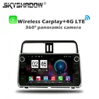 Автомобильный DVD-плеер Carplay QLED 1280*720, Android 11,0, 6 ГБ + 128 ГБ, GPS, Wi-Fi, Bluetooth 5,0, RDS, радио для Toyota Prado 150, 2018, 2019, 2020