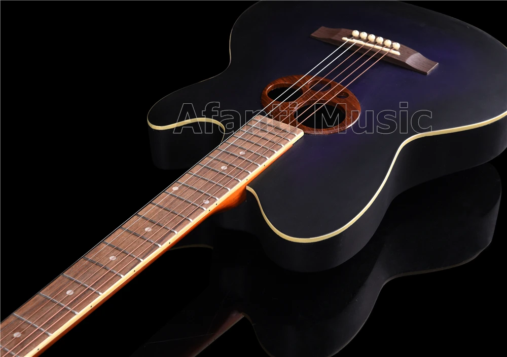 Лидер продаж! Музыкальная Акустическая гитара Afanti Super Round Back/из углеродного