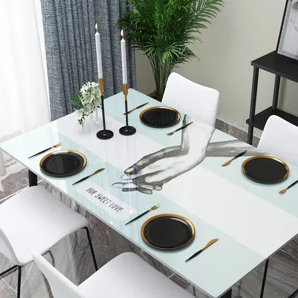 Waterproof Oil Cloth Soft Glass Tablecloth Ship In Roll
