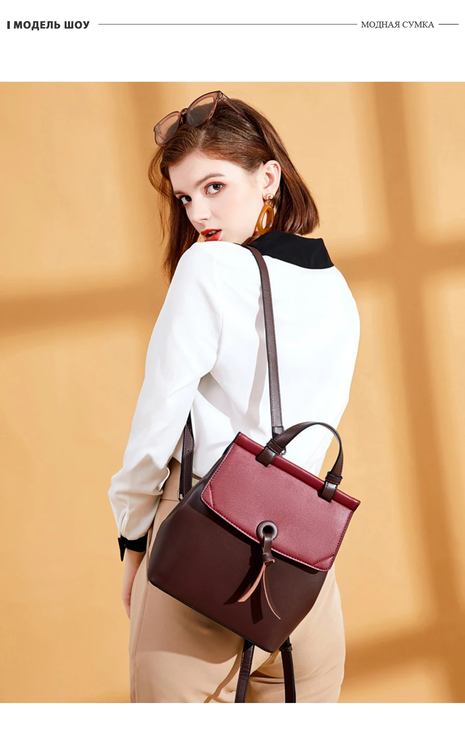 REALER women backpack small spilt leather backpack for women school backpack for teenager girls panelled shoulder bag