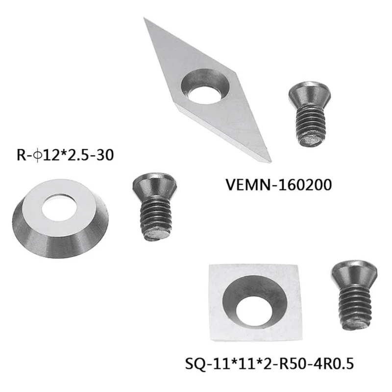 

3 Pieces Handhold Carbide Cutters Inserts Set for Wood Lathe Turning Tools High Hardness Blades Supplied with 3 Screws