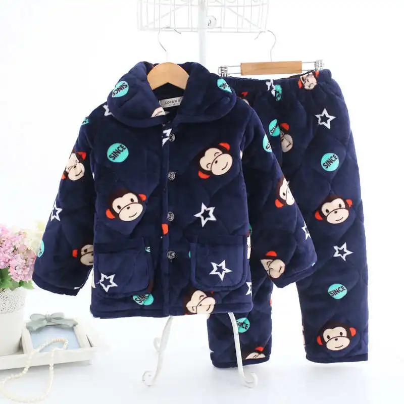 6126 pajama sets Pijama infantil; детская одежда; зимние пижамные комплекты; утепленная Пижама; комплект; детские пижамы; детская фланелевая одежда для сна; пижамы для младенцев - Цвет: 6126 pajama sets