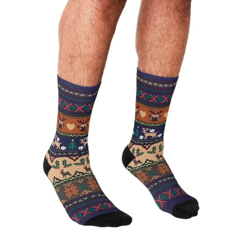 

Забавные мужские носки 2021, счастливые носки в стиле хип-хоп с рождественским принтом с вами, милые мужские сумасшедшие носки в уличном стиле