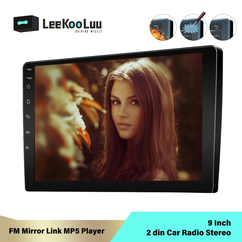 LeeKooLuu 2 din Автомобильный Радио стерео плеер 9 ''Автомобильный мультимедийный